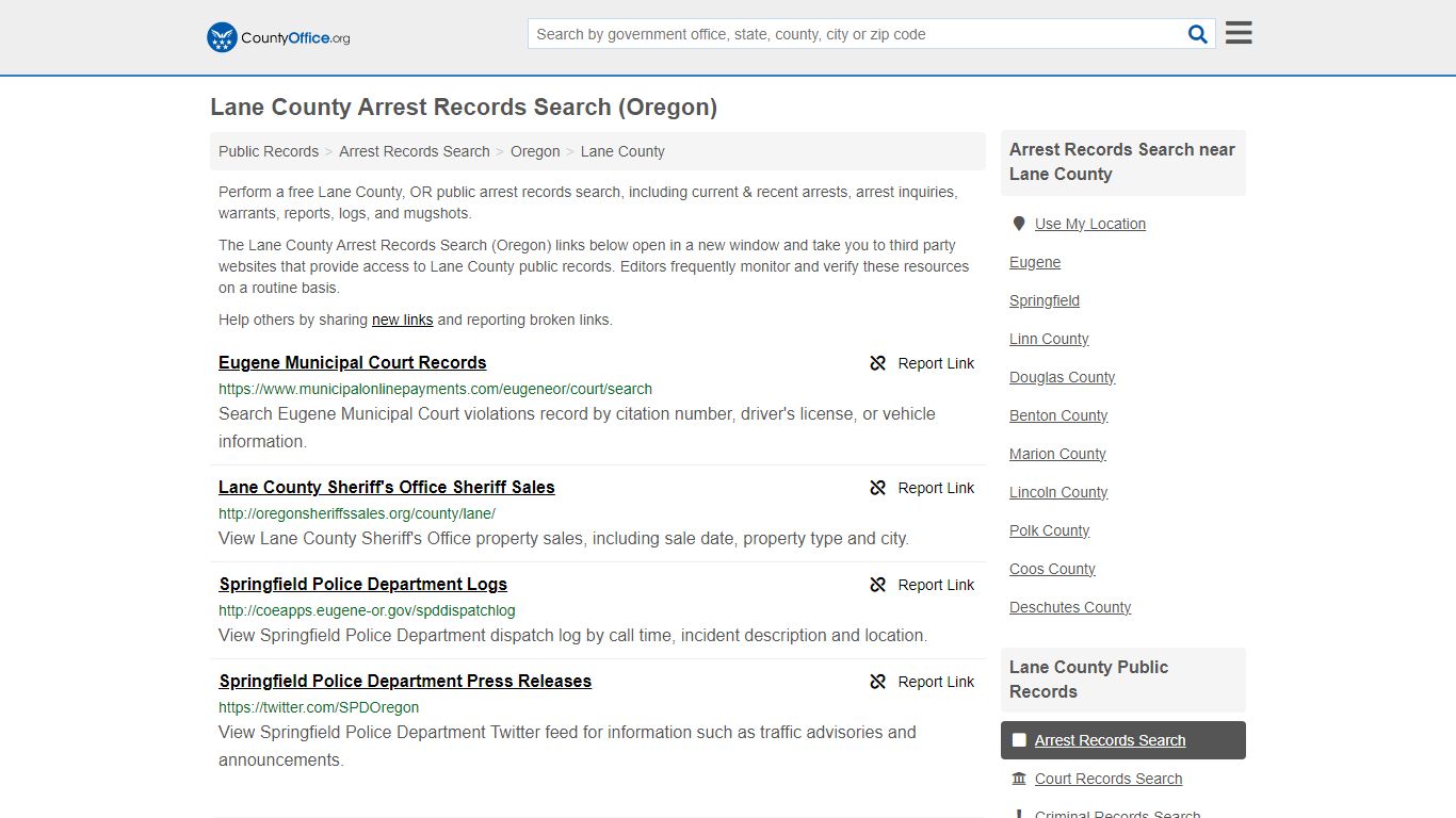 Arrest Records Search - Lane County, OR (Arrests & Mugshots)